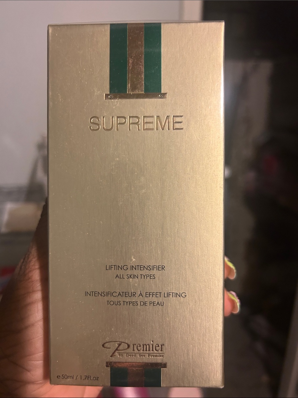 Supreme Gold Box with Green Stripe Packaging